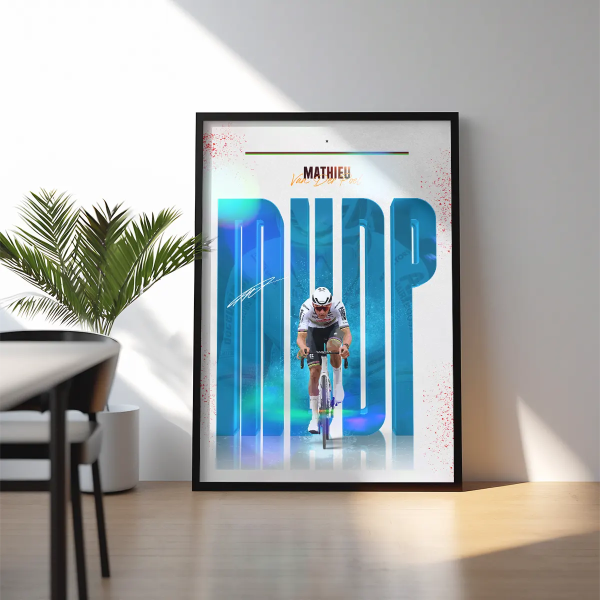 Poster Encadré - Mathieu Van Der Poel ( Édition Arc-En-Ciel🌈 )