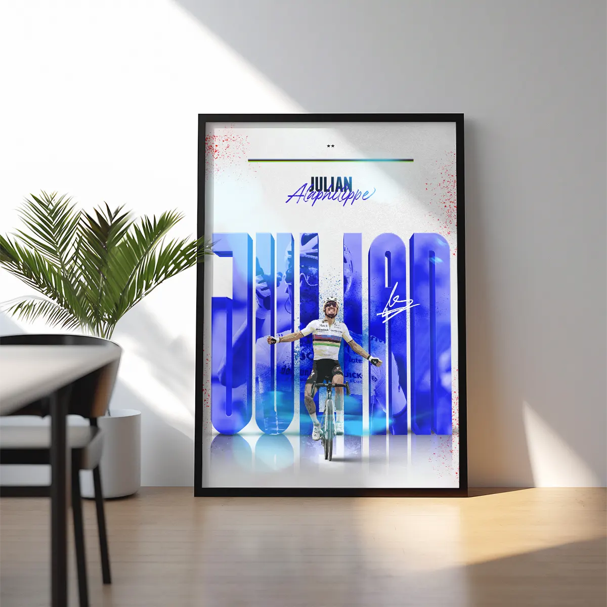 Poster Encadré - Julian Alaphilippe ( Édition Arc-En-Ciel🌈 )