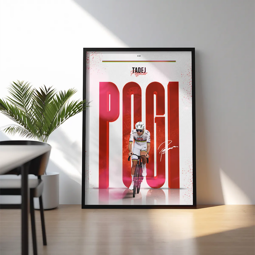 Poster Encadré - Tadej Pogacar ( Édition Arc-En-Ciel🌈 )