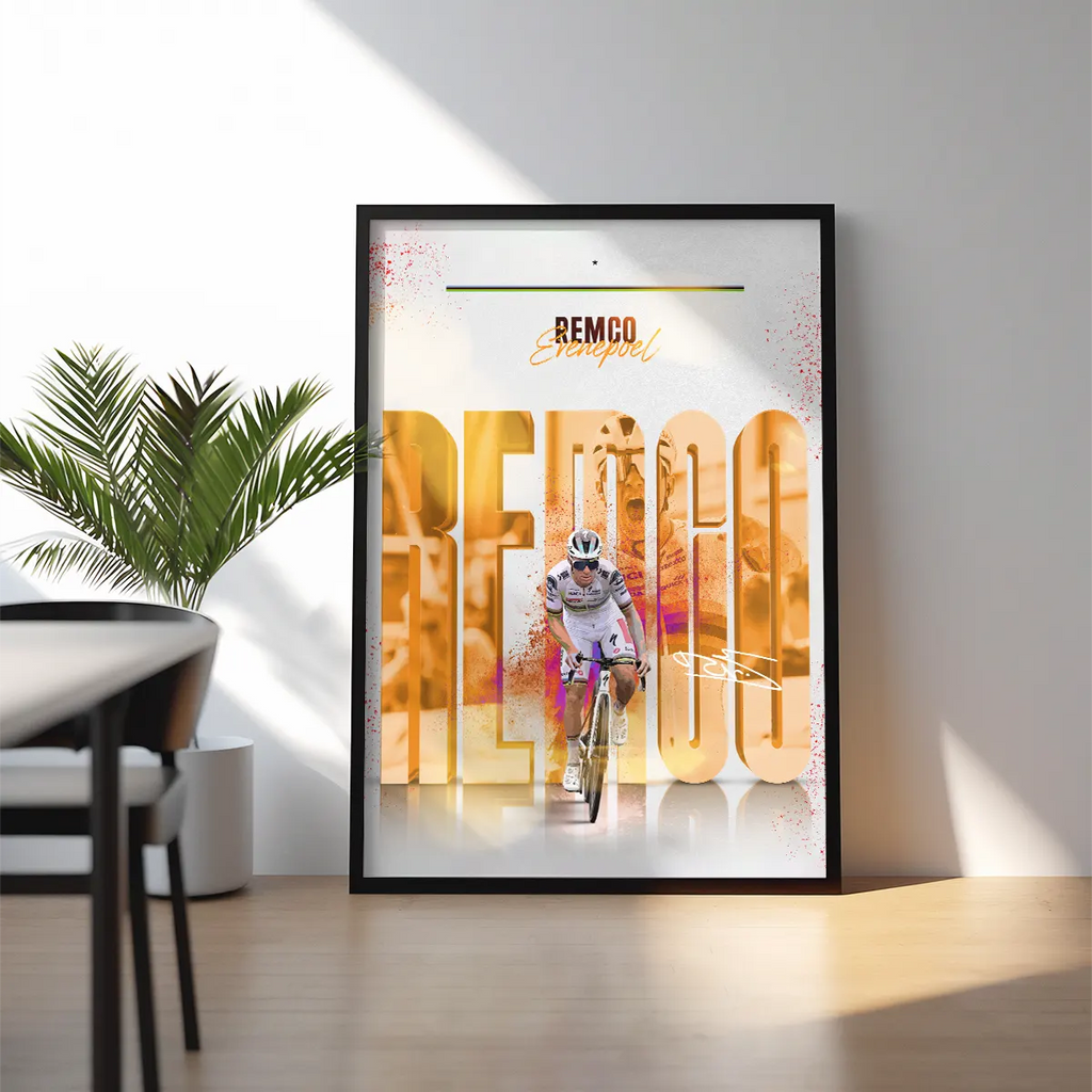 Poster Encadré - Remco Evenepoel ( Édition Arc-En-Ciel🌈 )