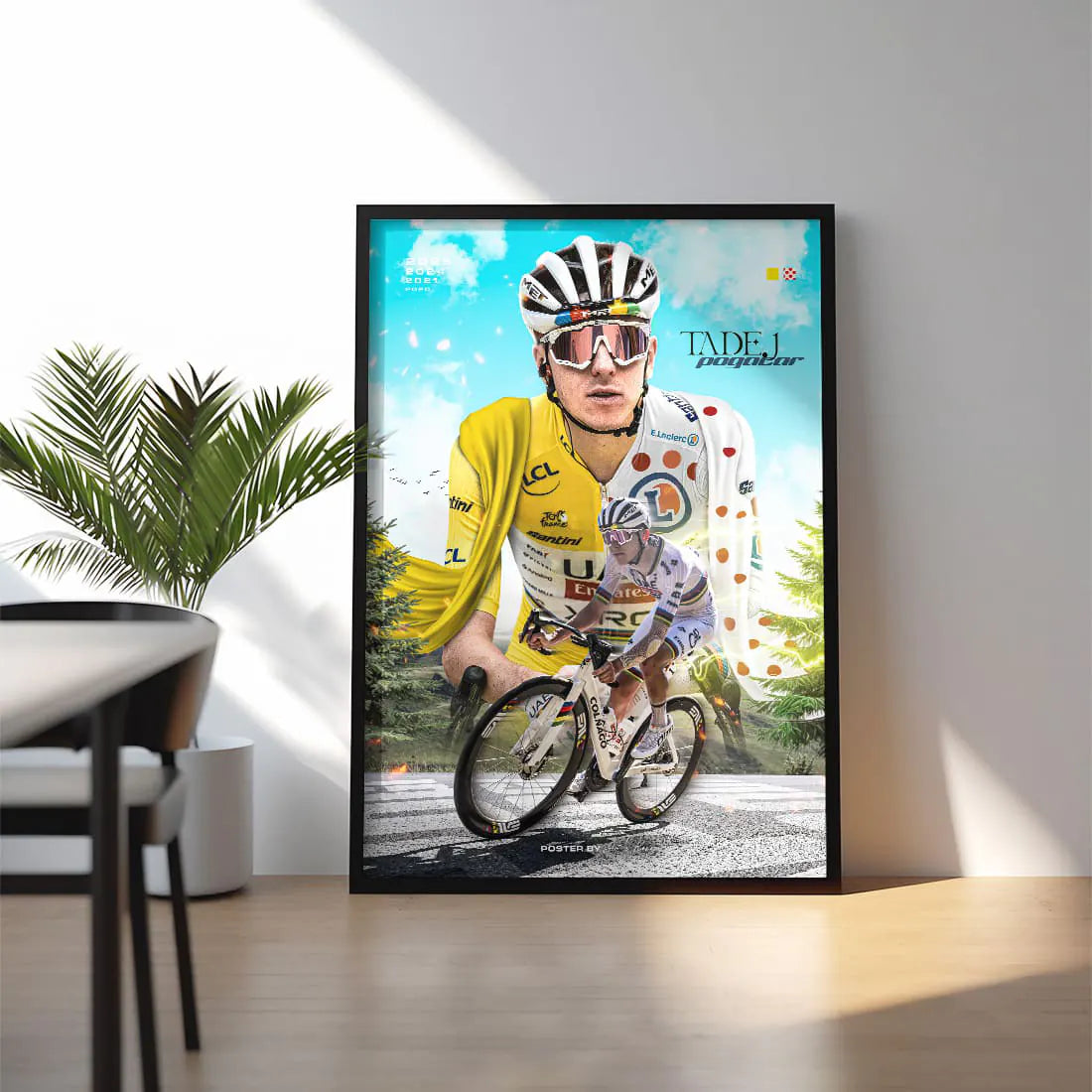 Poster Encadré - Tadej Pogacar ( Tour de France 2025 )